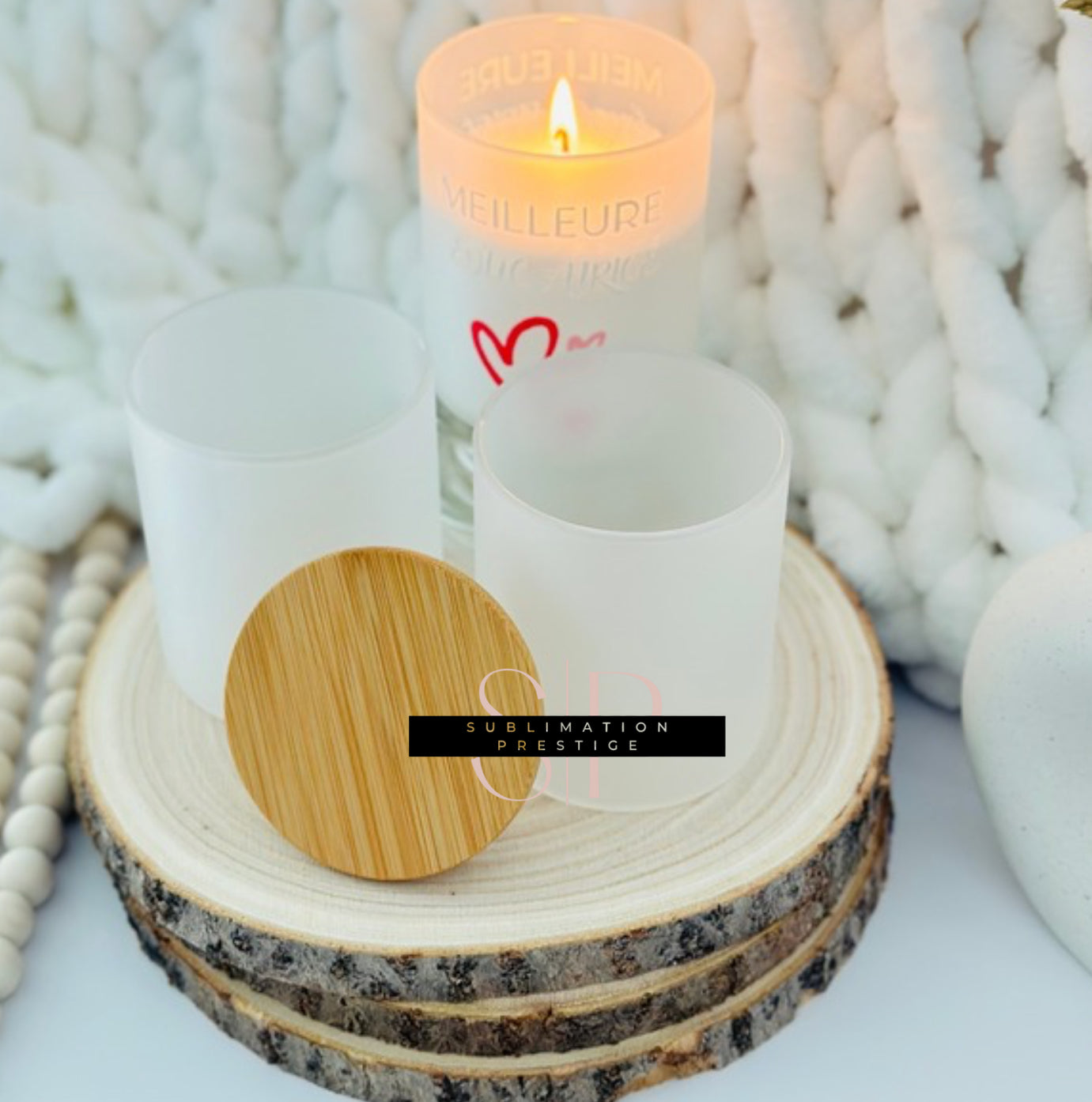 Contenant chandelle 10 onces ( bougeoir) pour sublimation.