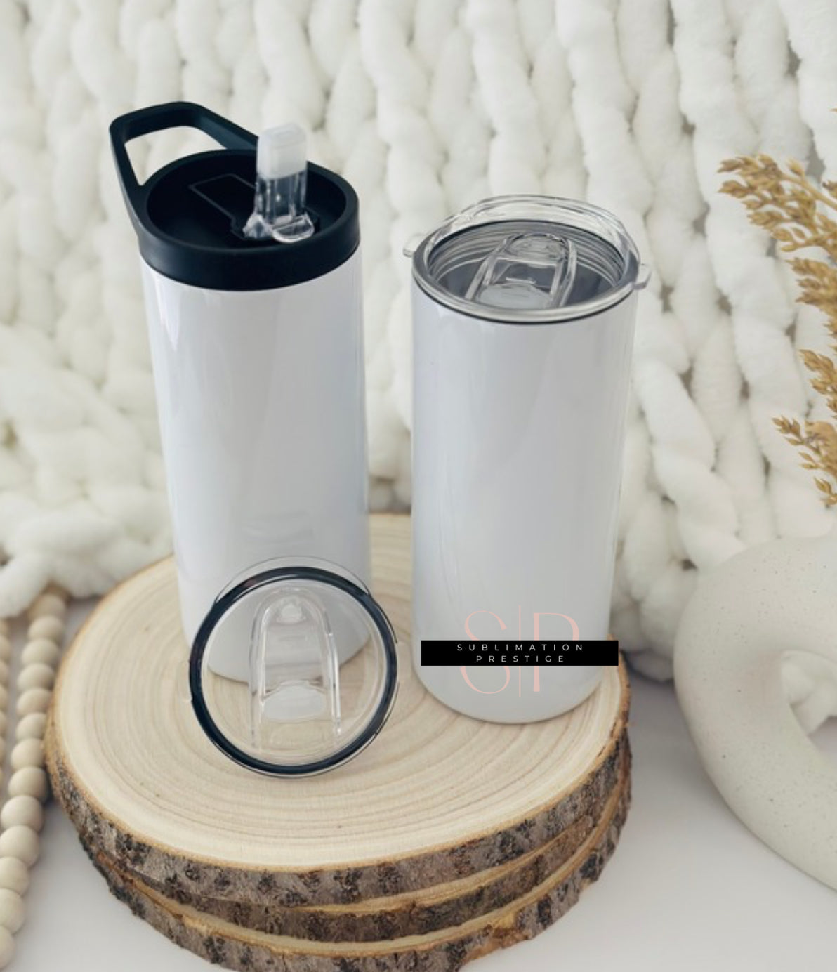 Tumbler régulier 15 onces double couvercle pour sublimation.