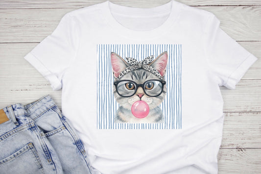 Chandail ,Chat stylé et bubble gum