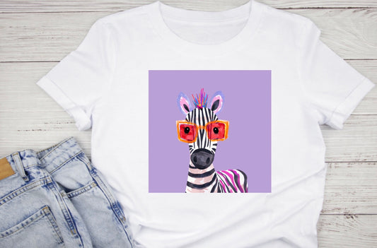 Chandail ,Zèbre funky et lunettes rétro