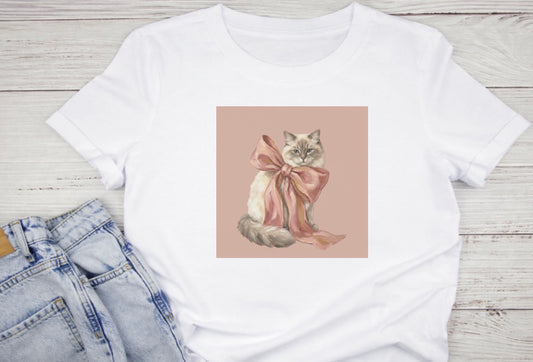 Chandail chat élégant avec boucle satinée 🐾✨