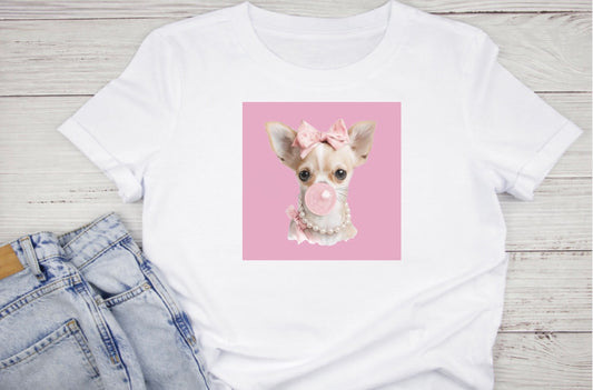 🎀 Chandail. Chihuahua chic et  bubble gum 🎀