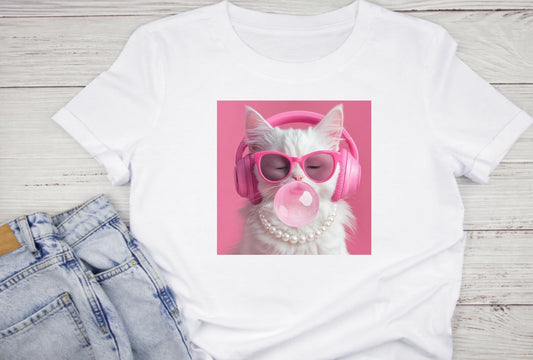 Chat rose stylé