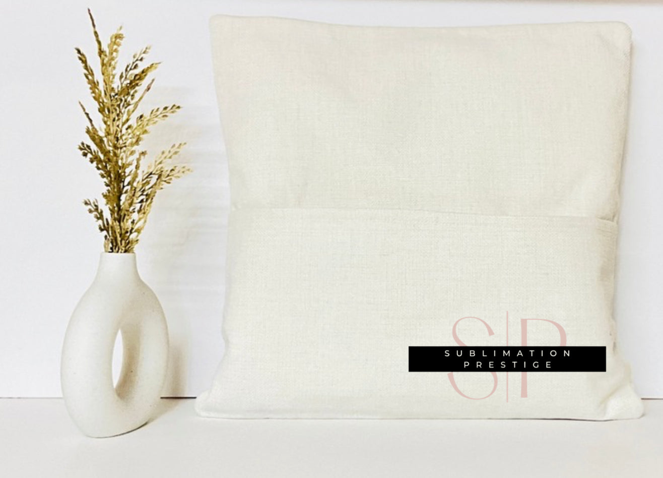 Housse de coussin avec pochette pour livre, pour sublimation