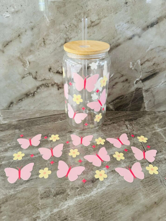 UVDTF papillon et fleurs jaune.32