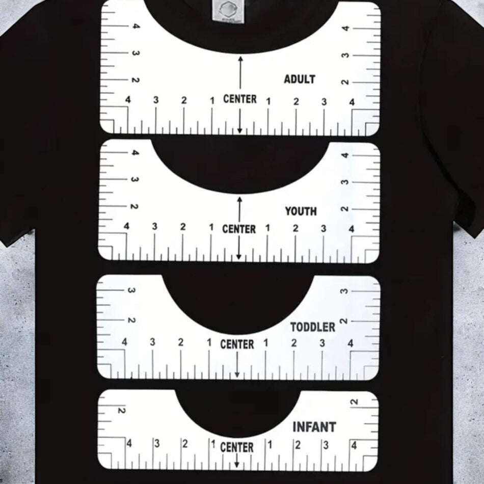 Kit de gabarits de centrage pour t-shirts.