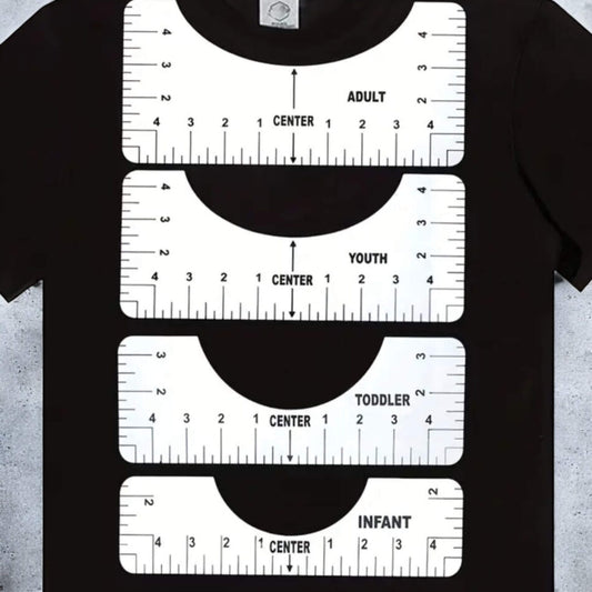 Kit de gabarits de centrage pour t-shirts.